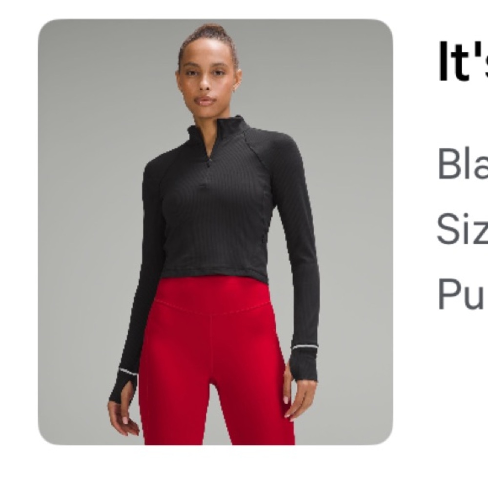 It's Rulu Ribbed Cropped Half Zip